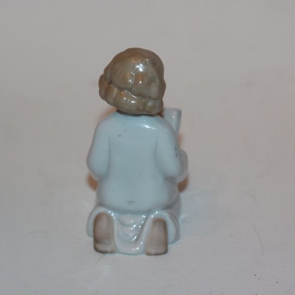 Vtg Gerold Porzellan Bavaria Girl Child Reading Figurine West Germany Porcelain - Picture 2 of 3